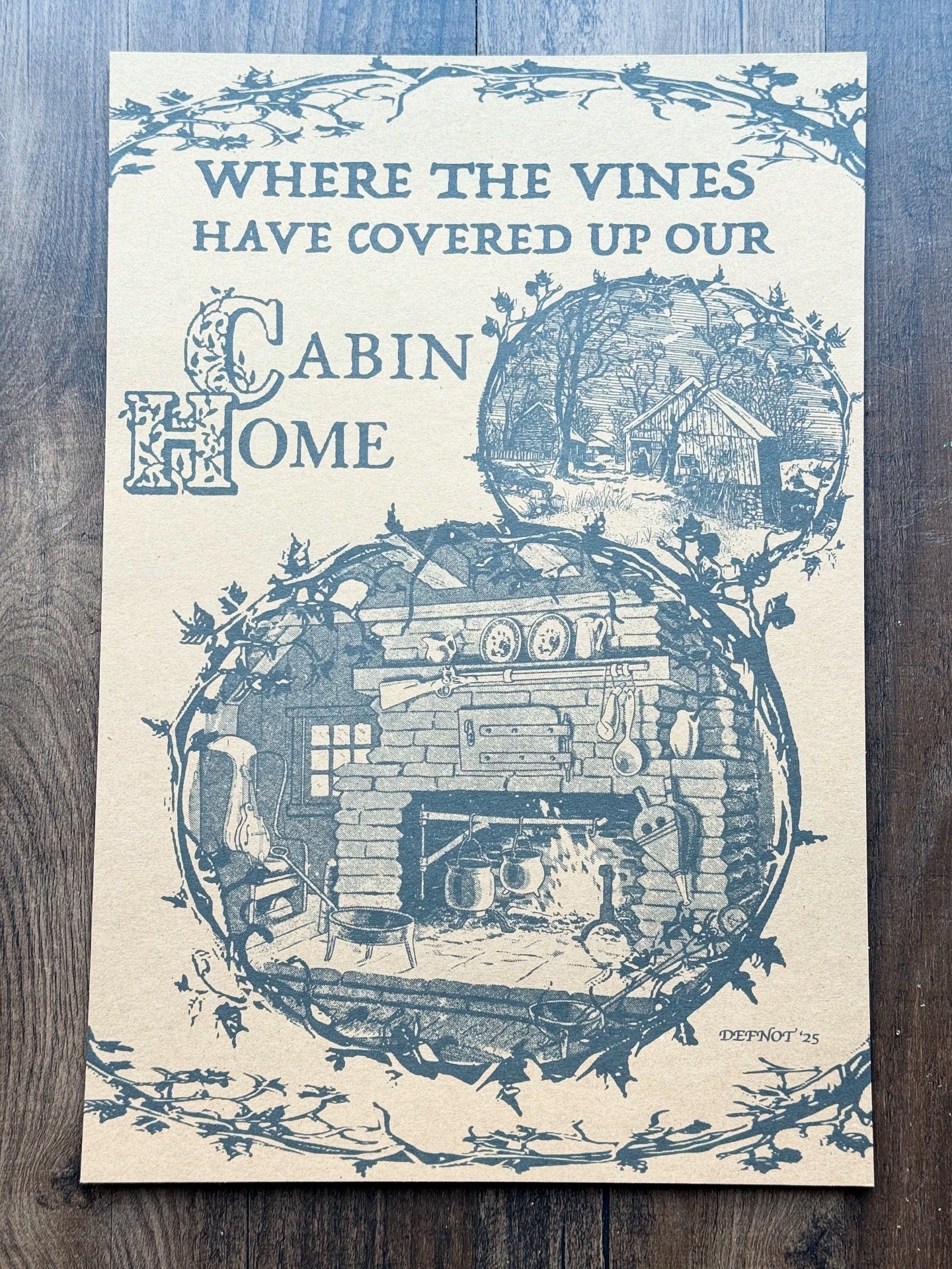 Cabin Home Poster 13x19 - Brown