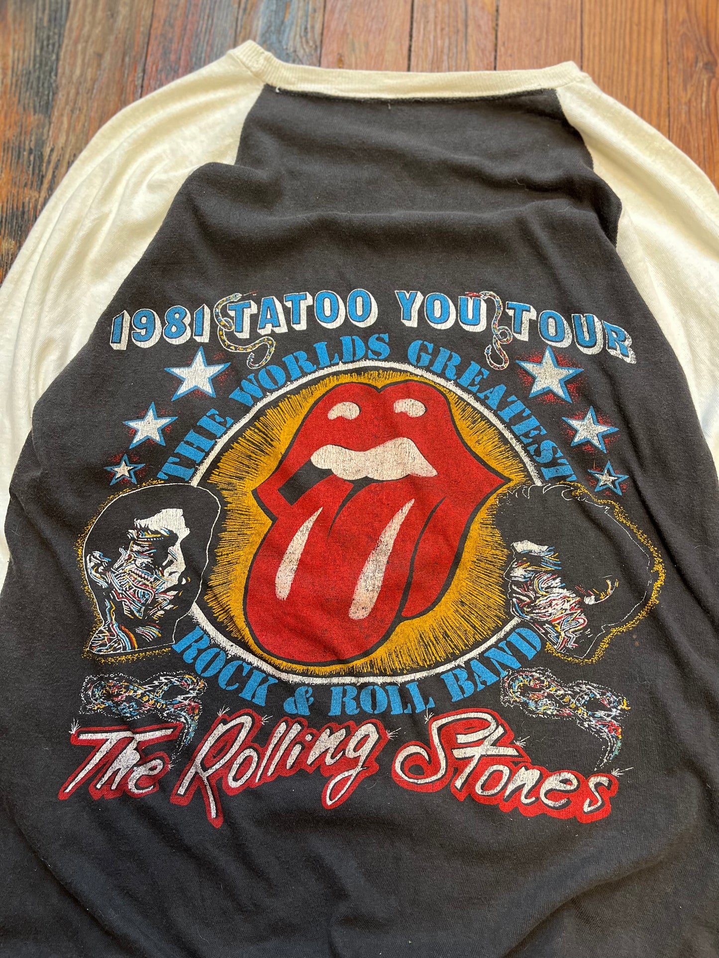 Rolling Stones Tattoo You Tour Raglan 1981 - Large