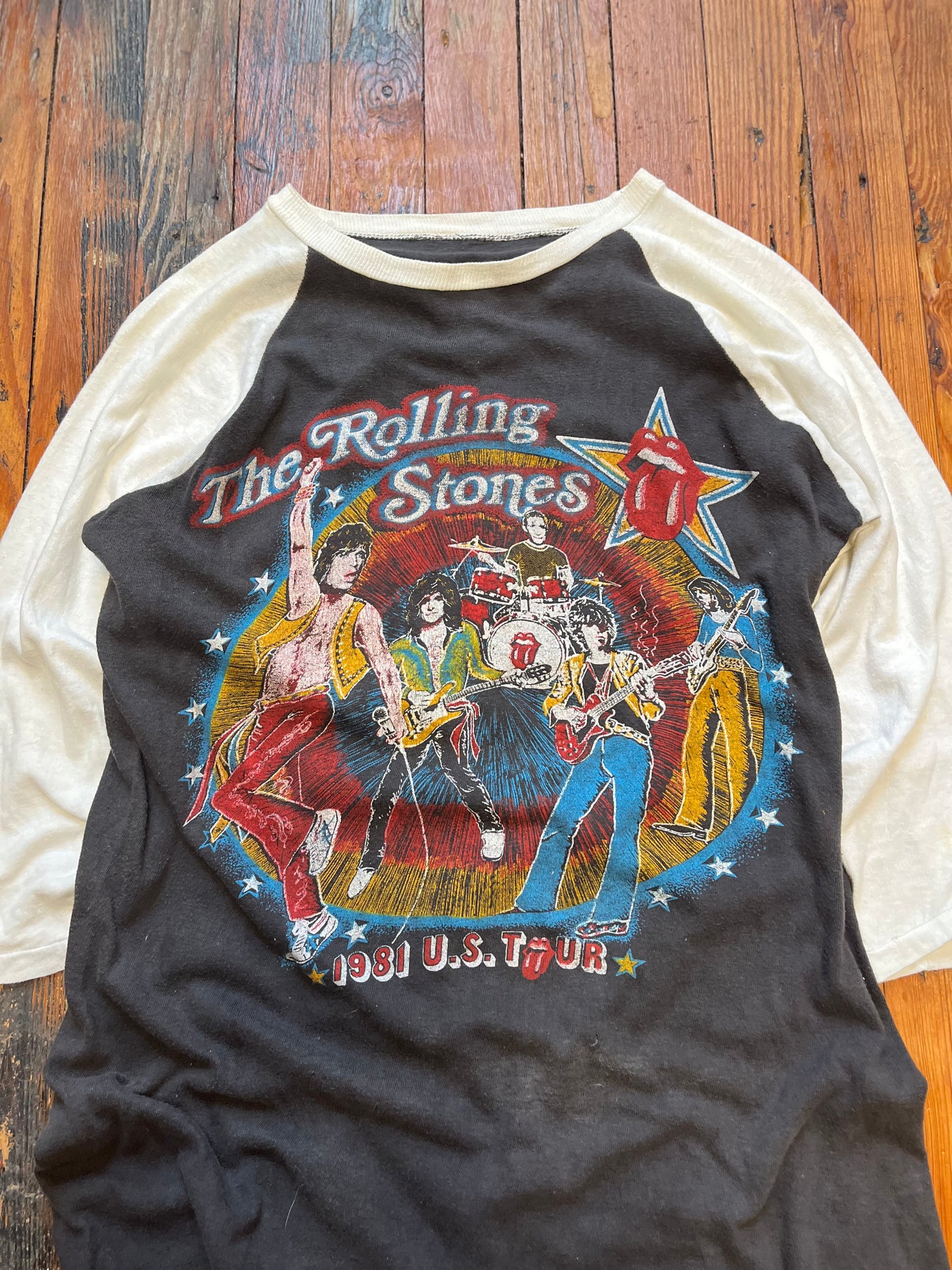 Rolling Stones Tattoo You Tour Raglan 1981 - Large