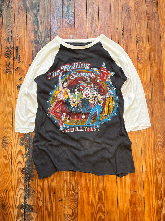 Rolling Stones Tattoo You Tour Raglan 1981 - Large