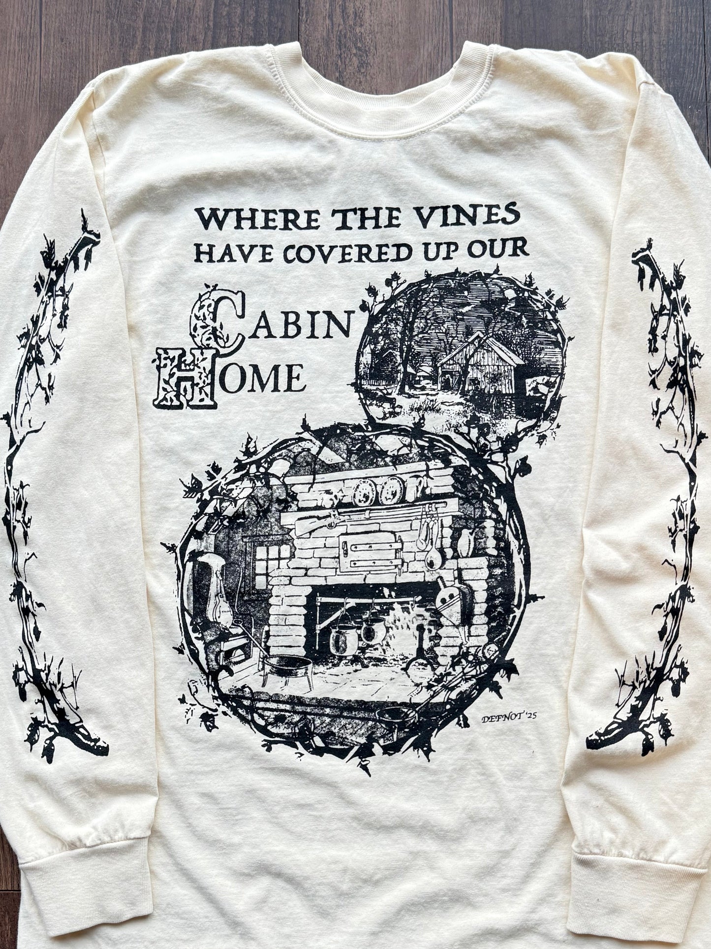 Cabin Home Longsleeve Tee - Cream